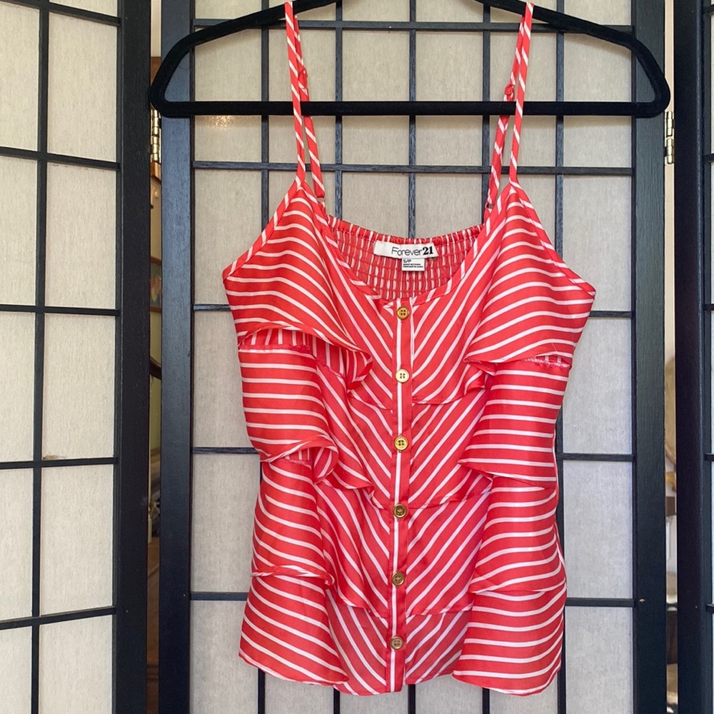Forever 21 Tank Red white stripe | Sz Sm